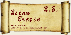 Milan Brezić vizit kartica
